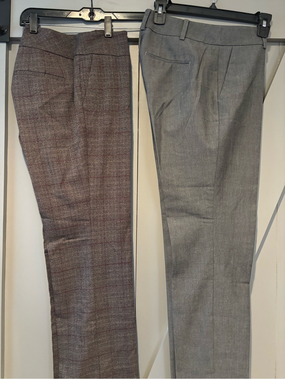 Ann Taylor Women's Boot Cut Pants in Gray and Brown Plaid